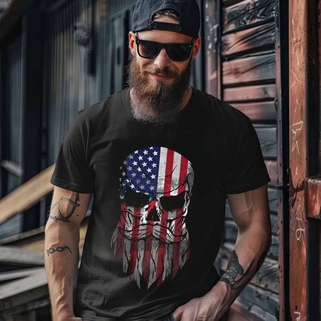 Viking American Bearded Man Printed Men's T-shirt