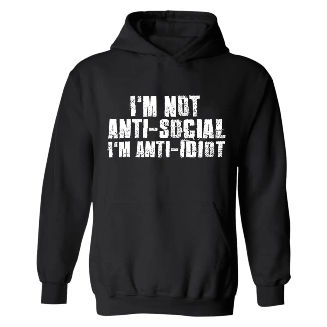 Viking I'm Not Anti-Social I'm Anti-Idiot Printed Men's Hoodie