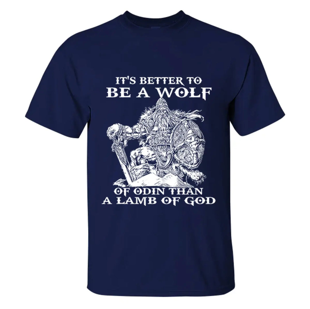 Viking It's Better To Be A Wolf Printed Men's T-shirt Image - 4