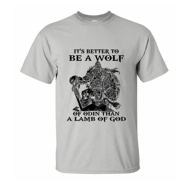 Viking It's Better To Be A Wolf Printed Men's T-shirt Image - 5