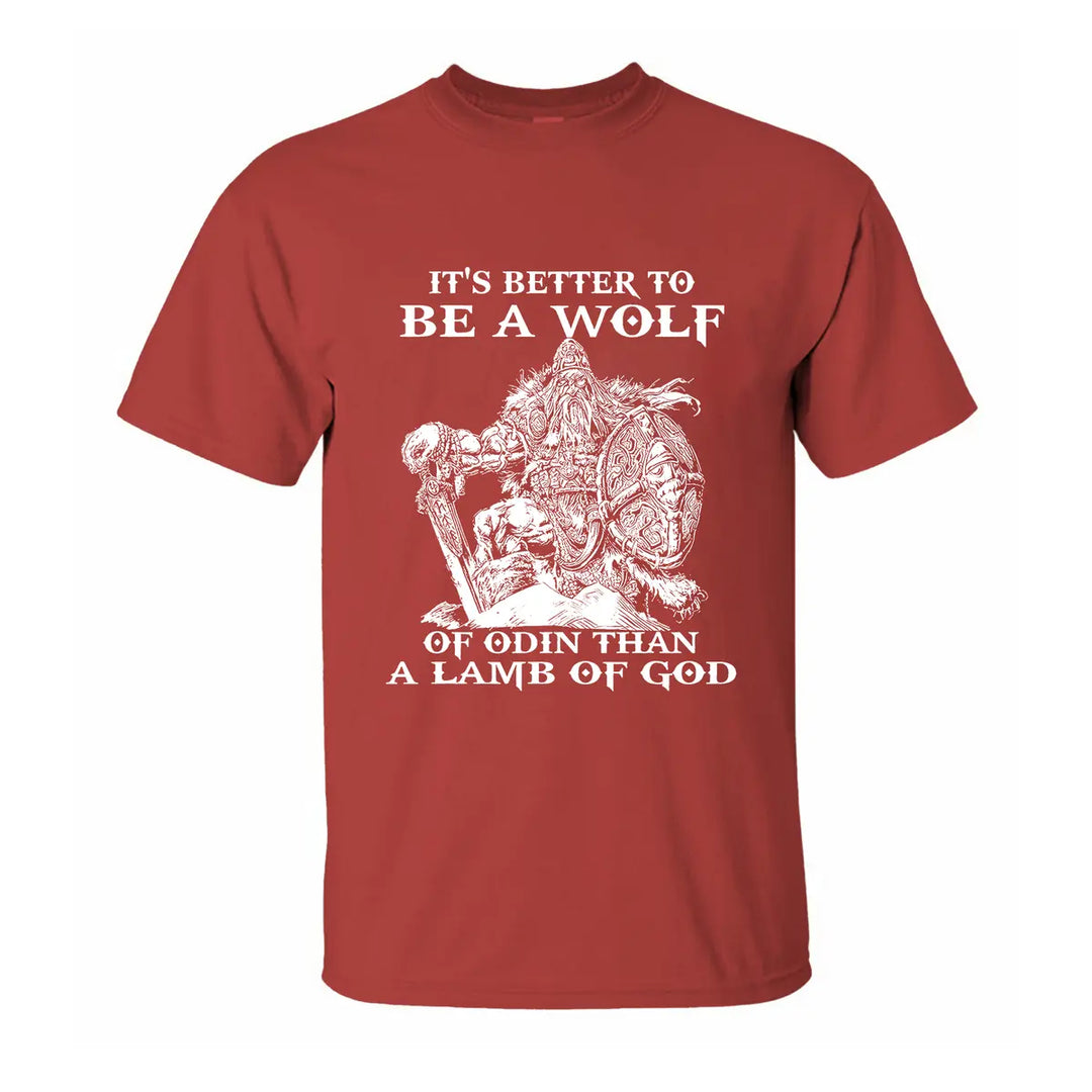 Viking It's Better To Be A Wolf Printed Men's T-shirt Image - 7