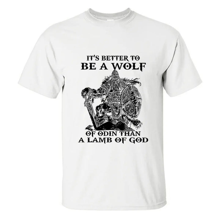 Viking It's Better To Be A Wolf Printed Men's T-shirt Image - 8