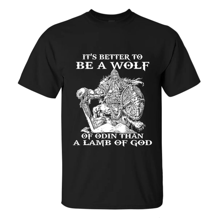 Viking It's Better To Be A Wolf Printed Men's T-shirt Image - 9