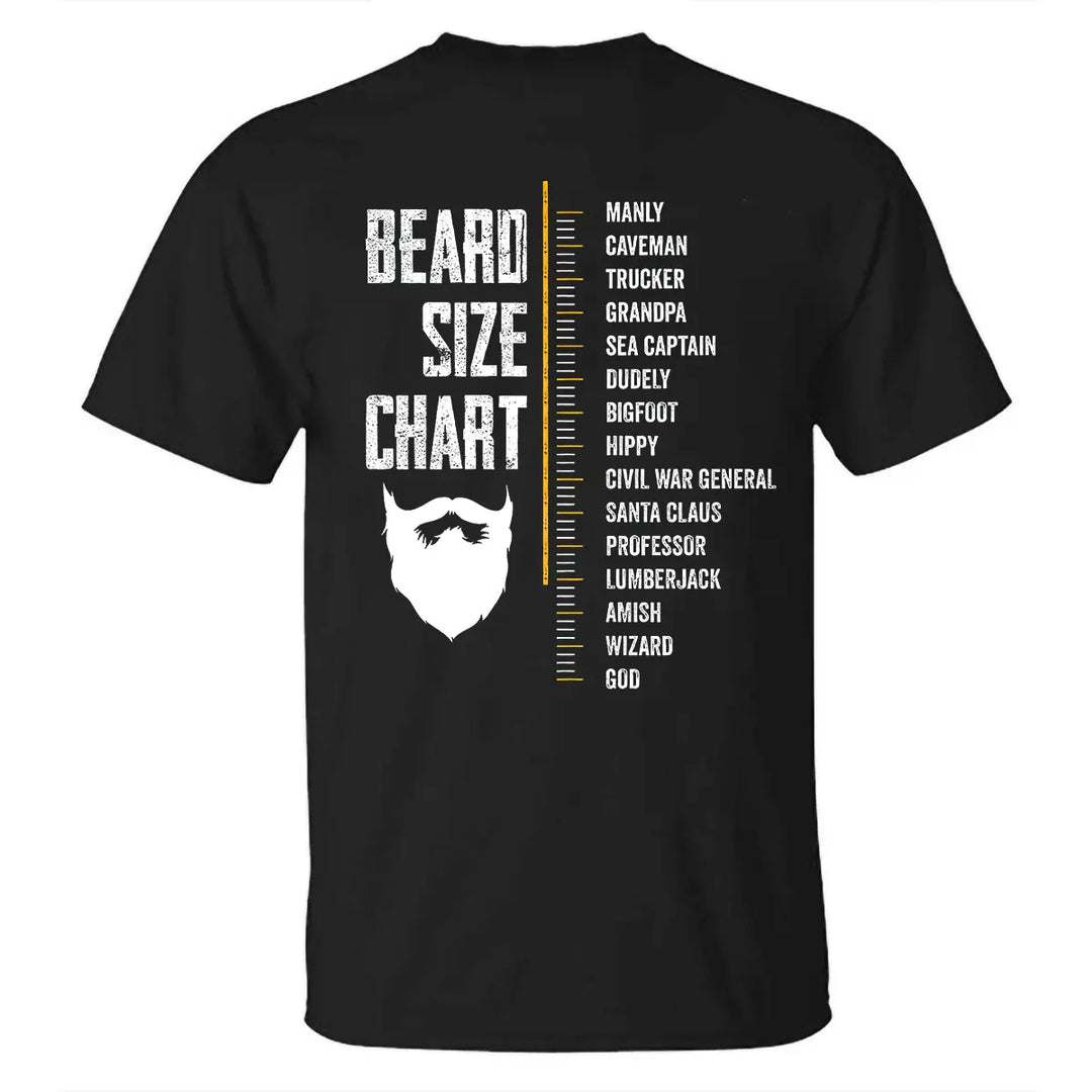 Viking Beard Size Chart Printed Men's T-shirt