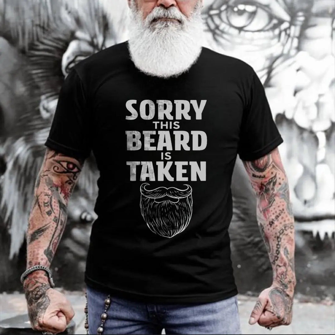 Viking Sorry This Beard Is Taken Printed Men's T-shirt Image - 1