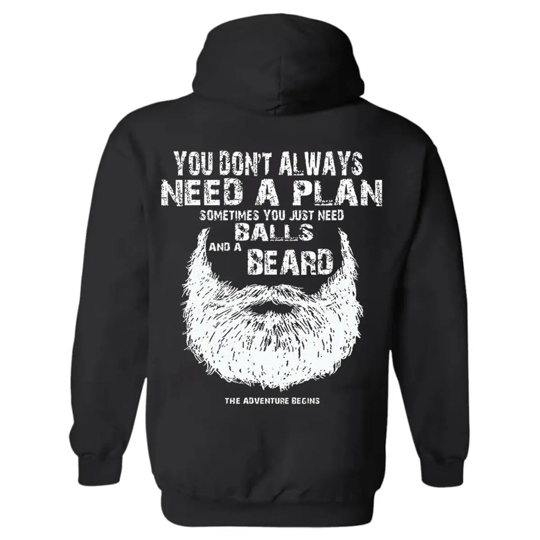 Viking You Don't Always Need A Plan Printed Men's Hoodie