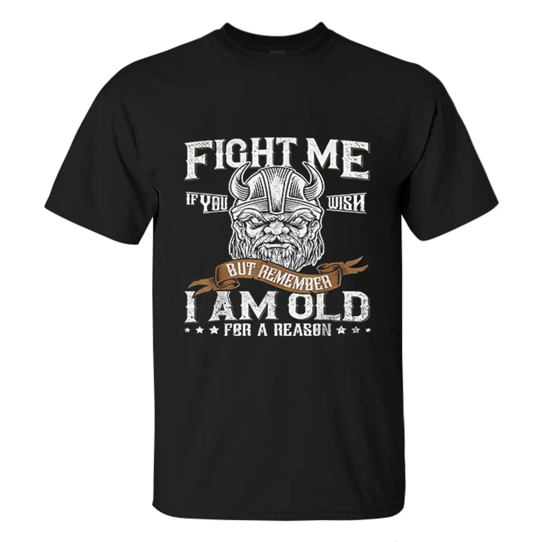 Viking Fight Me If You Wish Printed Men's T-shirt