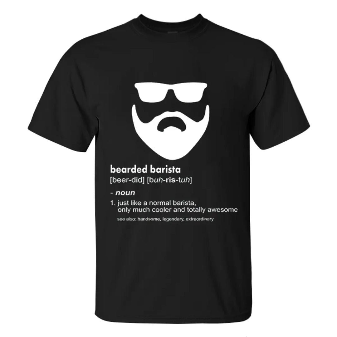 Viking Bearded Barista Printed Men's T-shirt