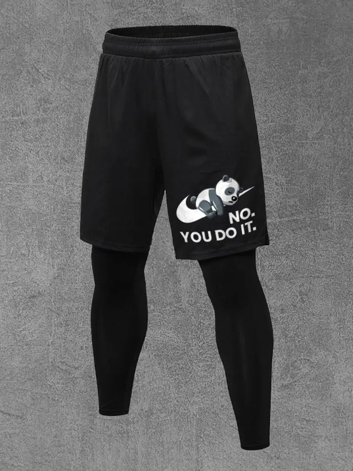 No You Do It Printed Men's All-In-One Fitness Leggings