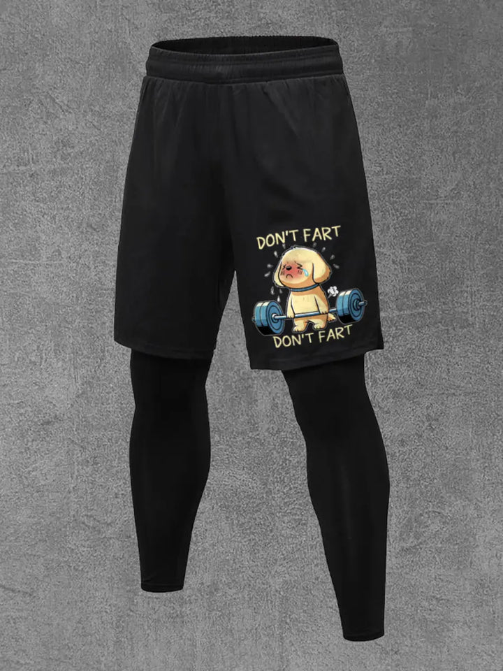 Don't Fart Don't Fart Printed Men's All-In-One Fitness Leggings