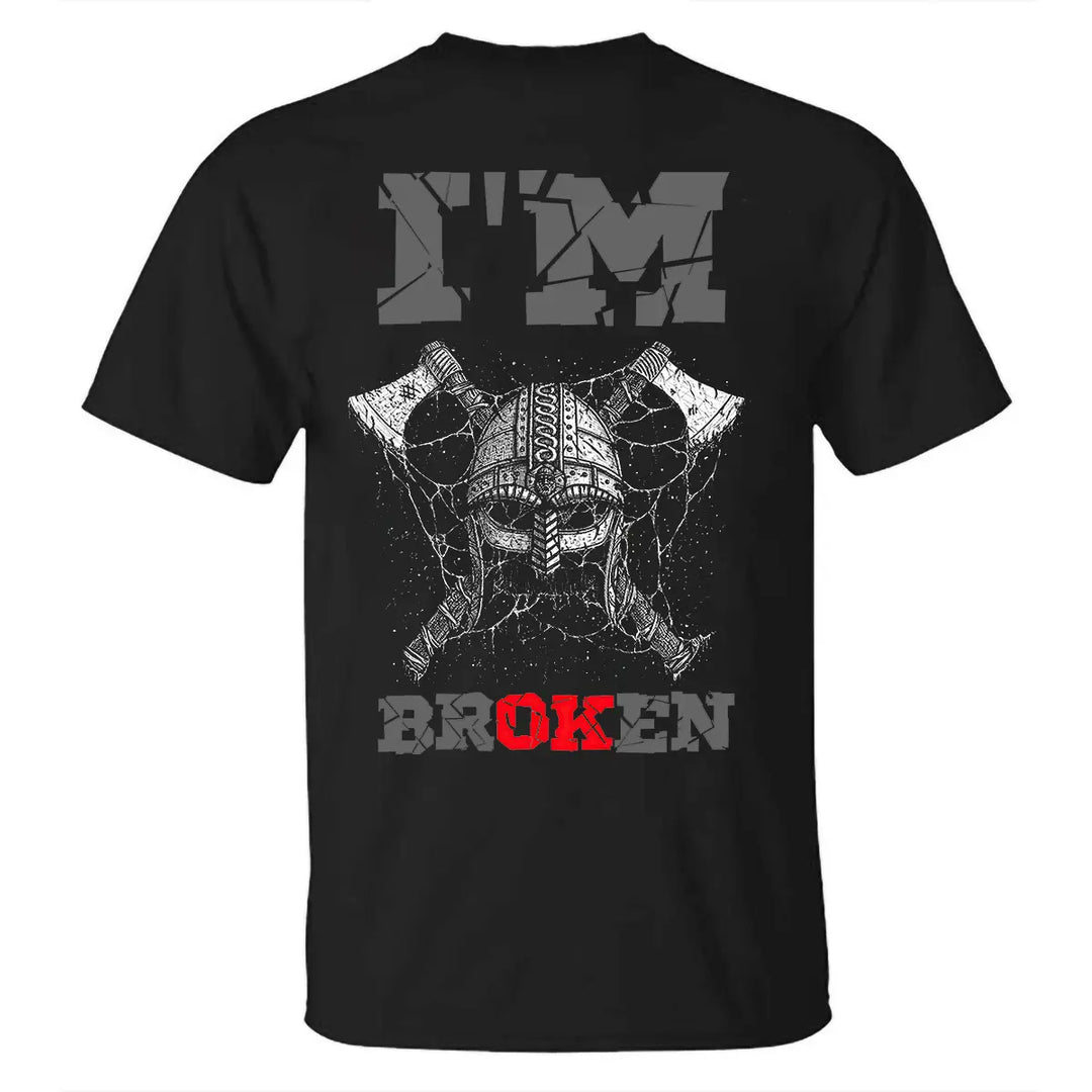 Viking I'm Broken Printed Men's T-shirt