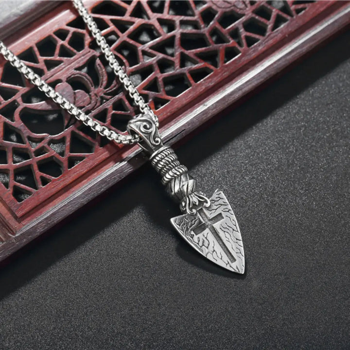 Holy Lance Spearhead Cross of Destiny Pendant Necklace