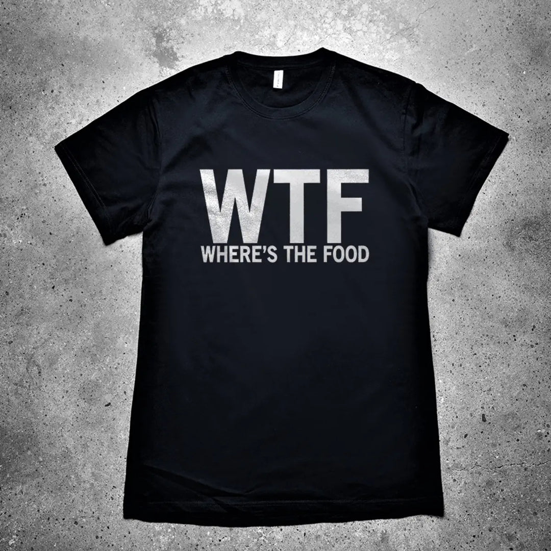 WTF Where's The Food Printed Men's T-shirt