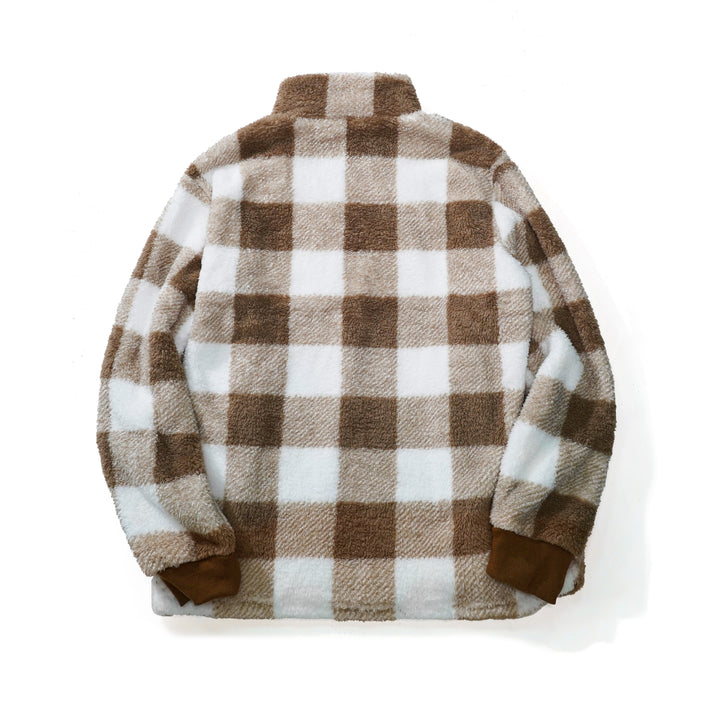 Casual Winter Plaid Pocket Men's Pullover Jacket