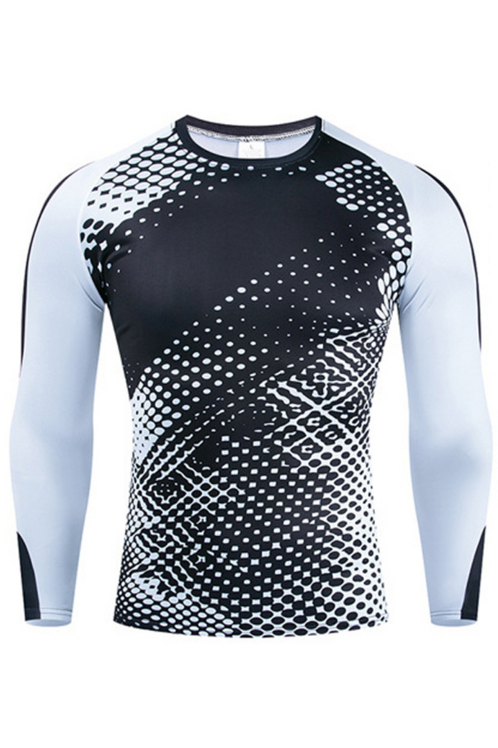 Colorblock Printed High Stretch Quick Dry Outdoor Running Fitness Suit