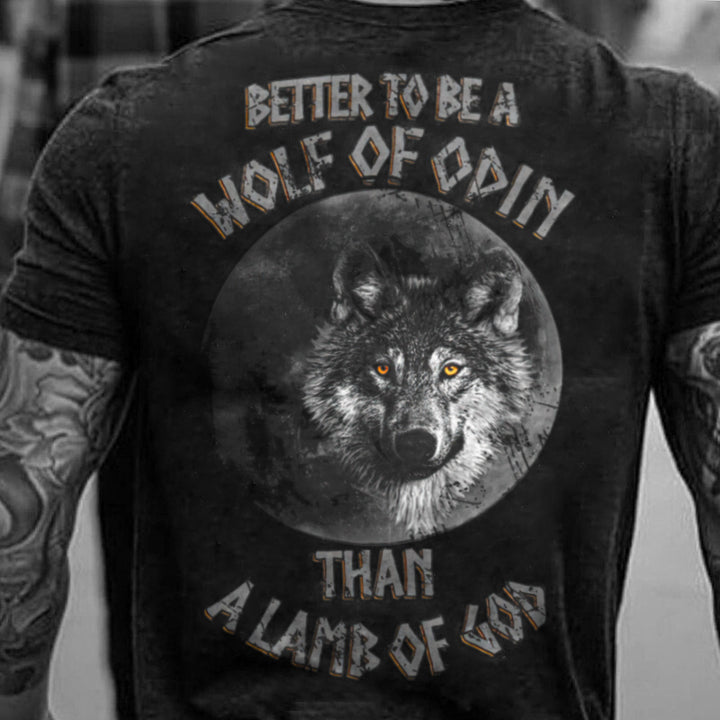 Better To Be A Wolf Of Odin Printed Men's Black T-shirt