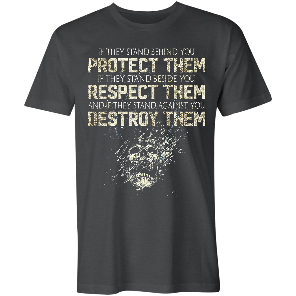 PROTECT THEM letter print men's casual tees designer