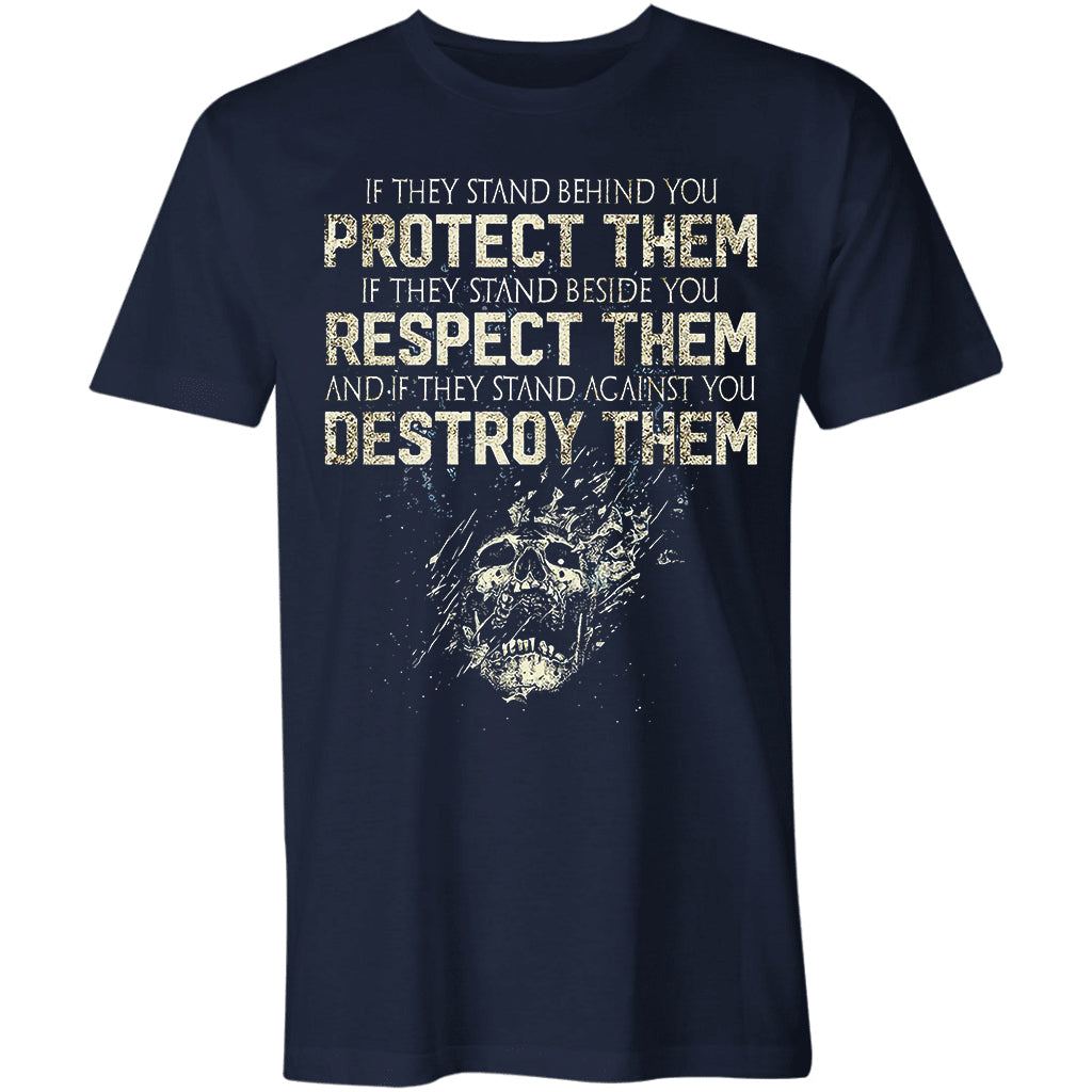 PROTECT THEM letter print men's casual tees designer