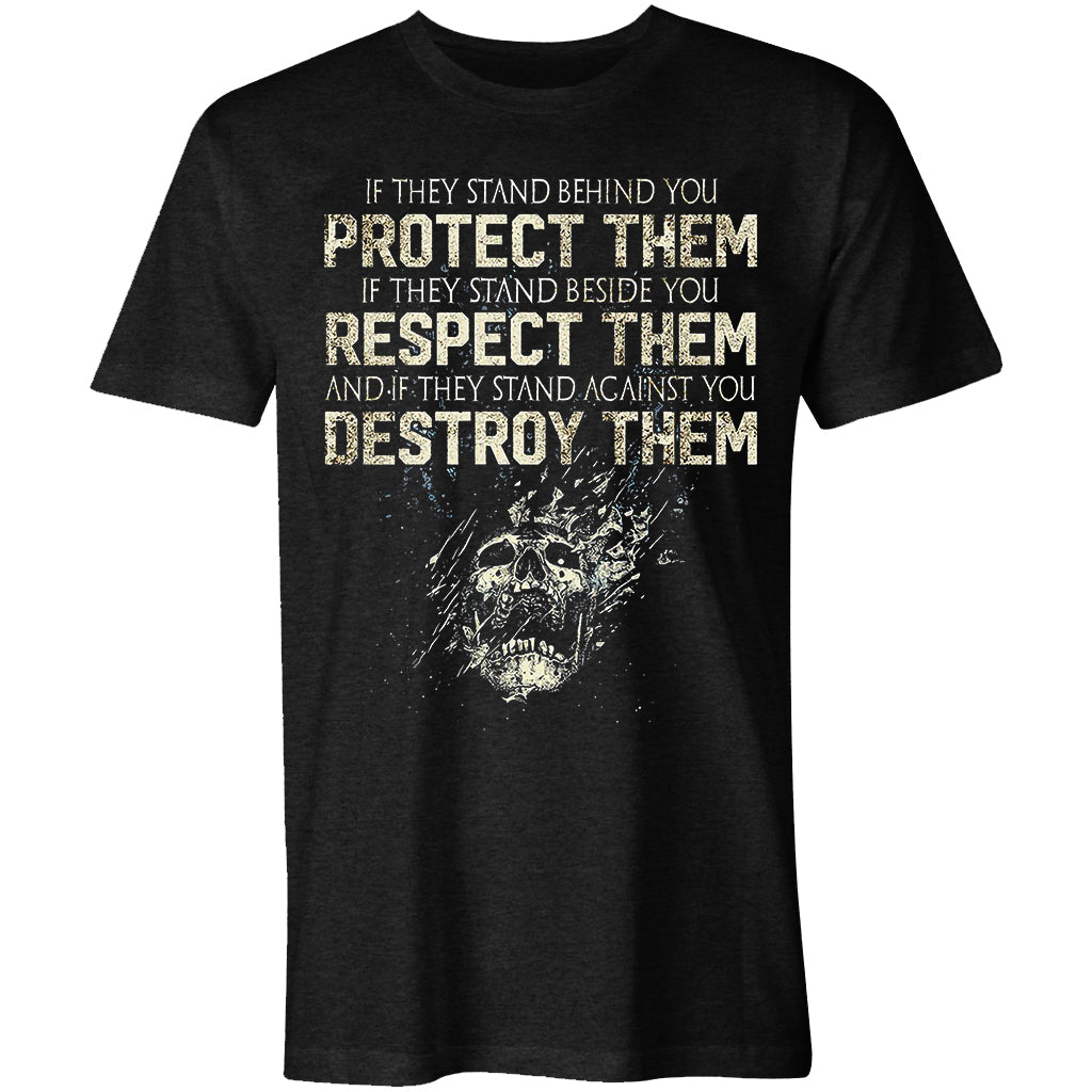 PROTECT THEM letter print men's casual tees designer