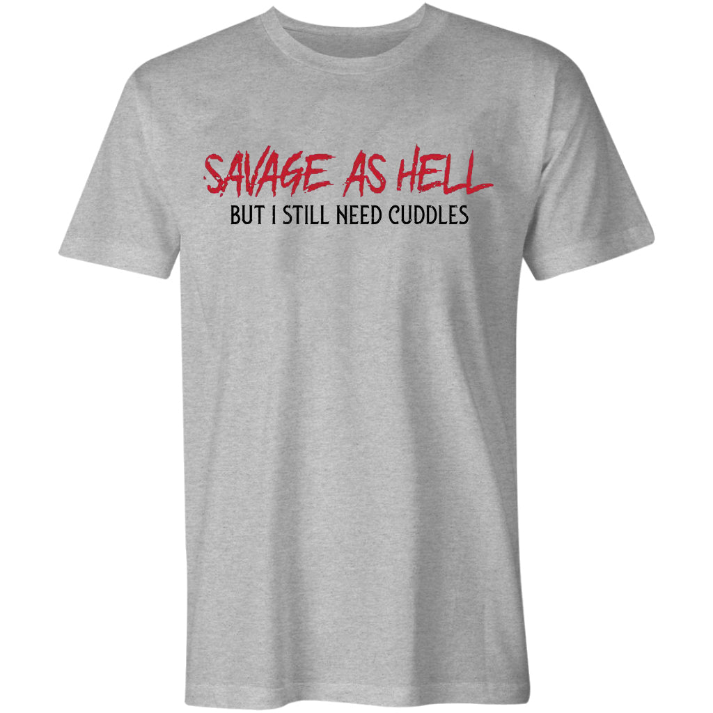 SAVAGE AS HELL letter print men's casual tees designer