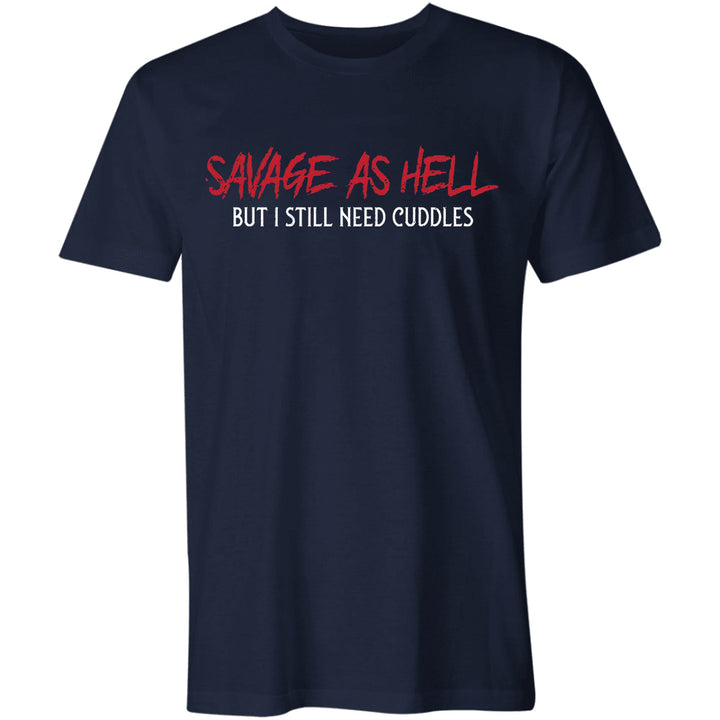 SAVAGE AS HELL letter print men's casual tees designer