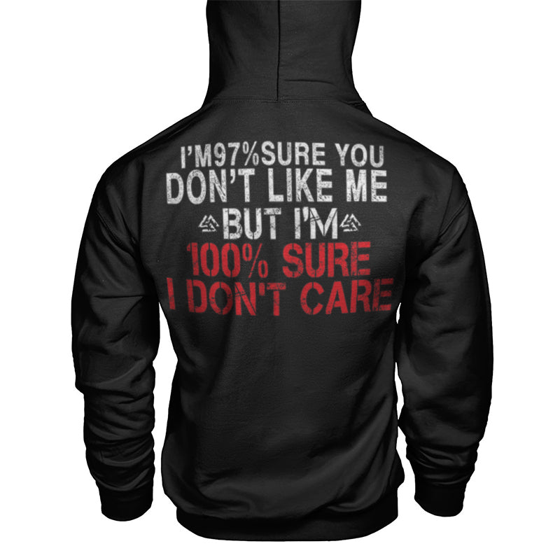 Vikings 100% Sure I Don't Care Printed Men's Hoodie