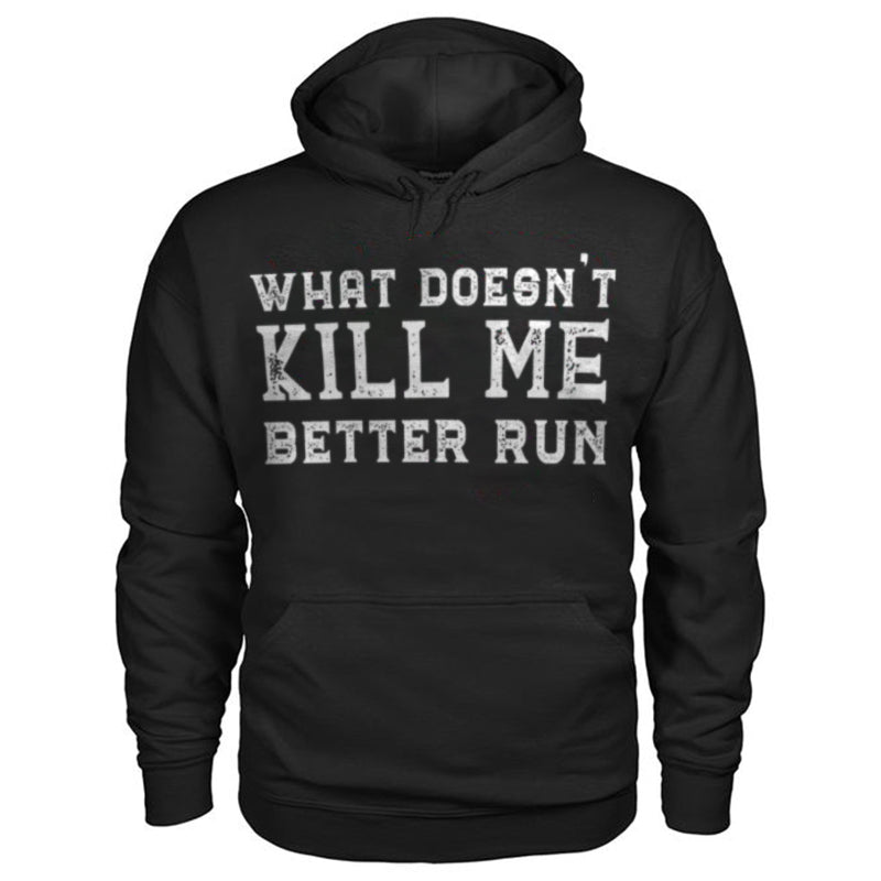 Vikings What Doesn't Kill Me Better Run Printed Men's Hoodie