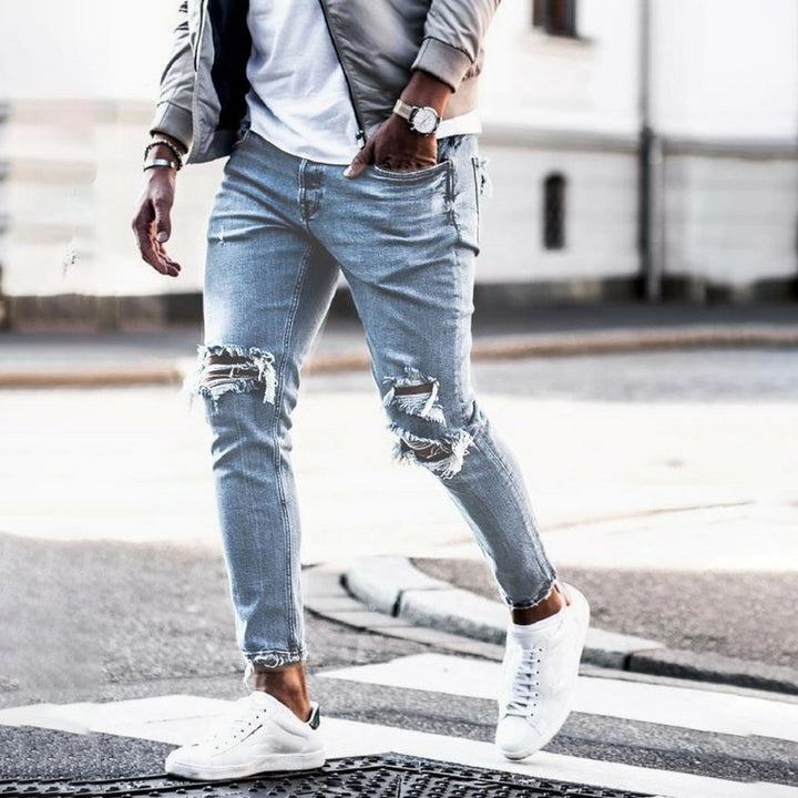 Men's Fashion All-match Ripped Jeans