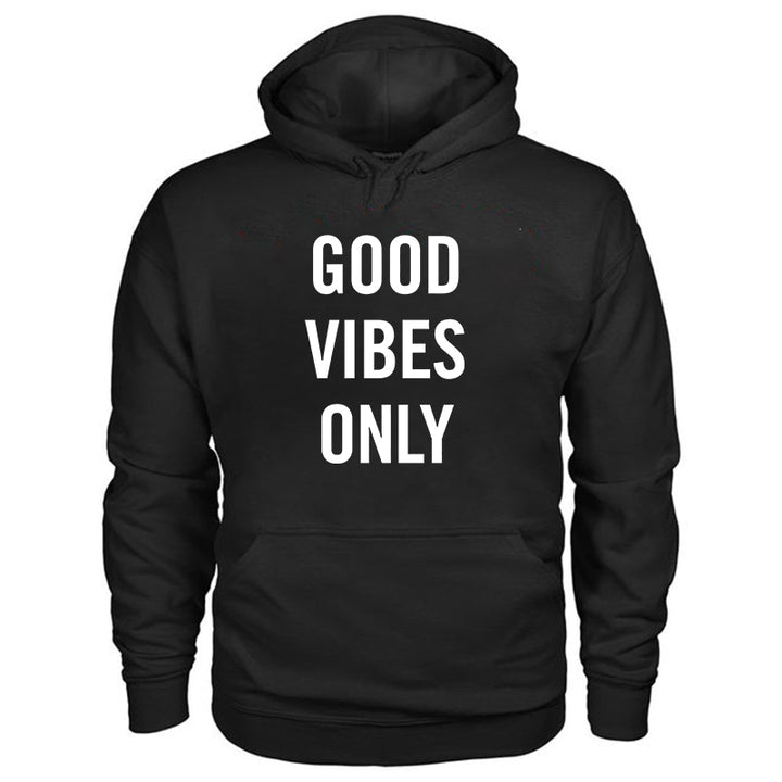 Good Vibes Only Printed Men's Casual Black Hoodie