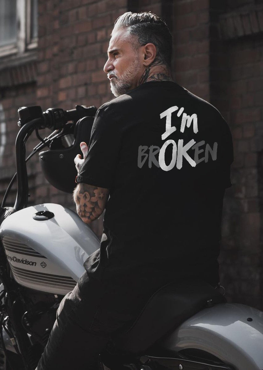 I'm Broken Men's Fun Monogram T-shirt