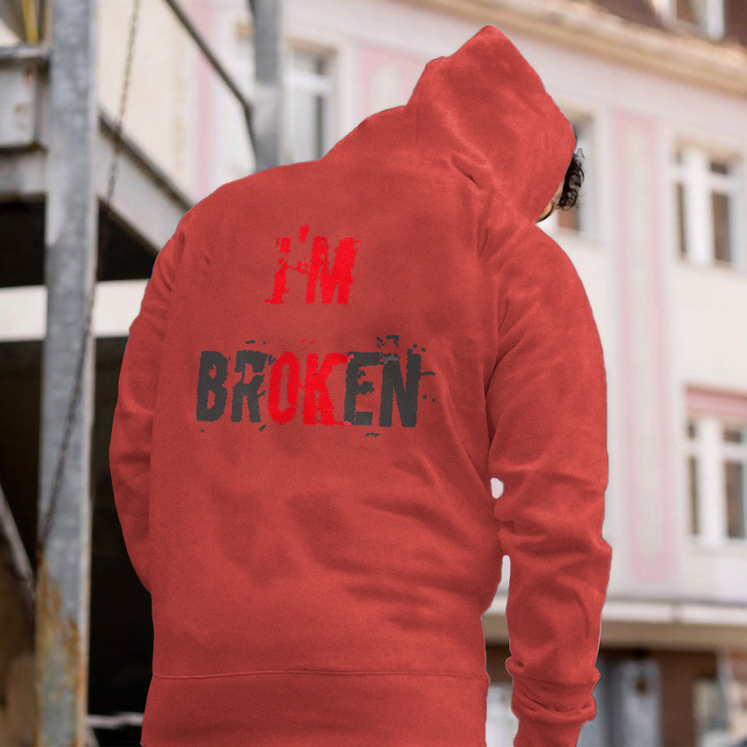 I'M Broken Print Men All-Match Hoodie