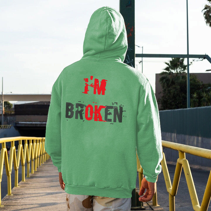 I'M Broken Print Men All-Match Hoodie