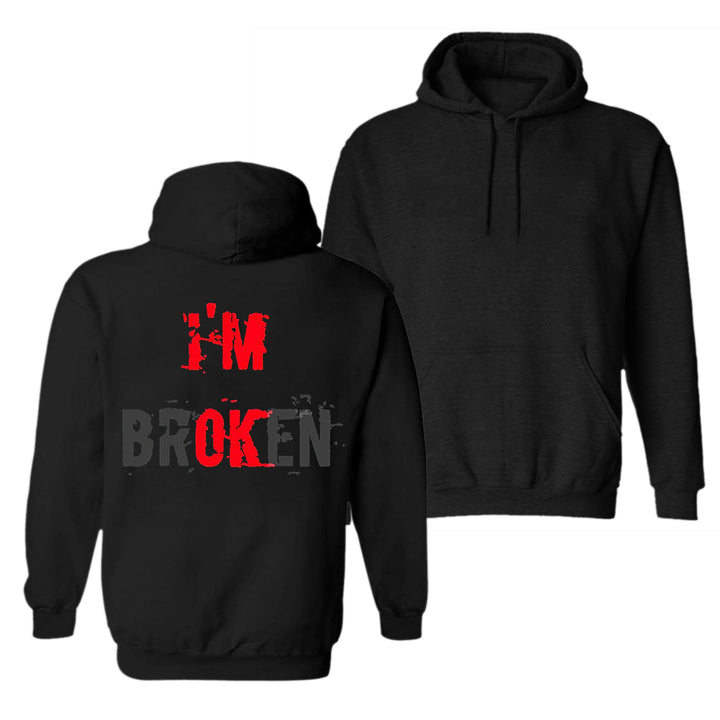 I'M Broken Print Men All-Match Hoodie