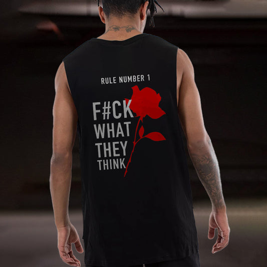 F#ck What They Think Printed Rose Vest