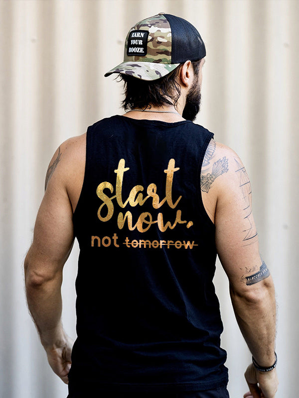 Start Now Not Tomorrow Printed Vest