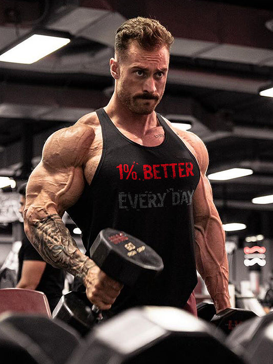 1% Better Every Day Printed Men's Vest