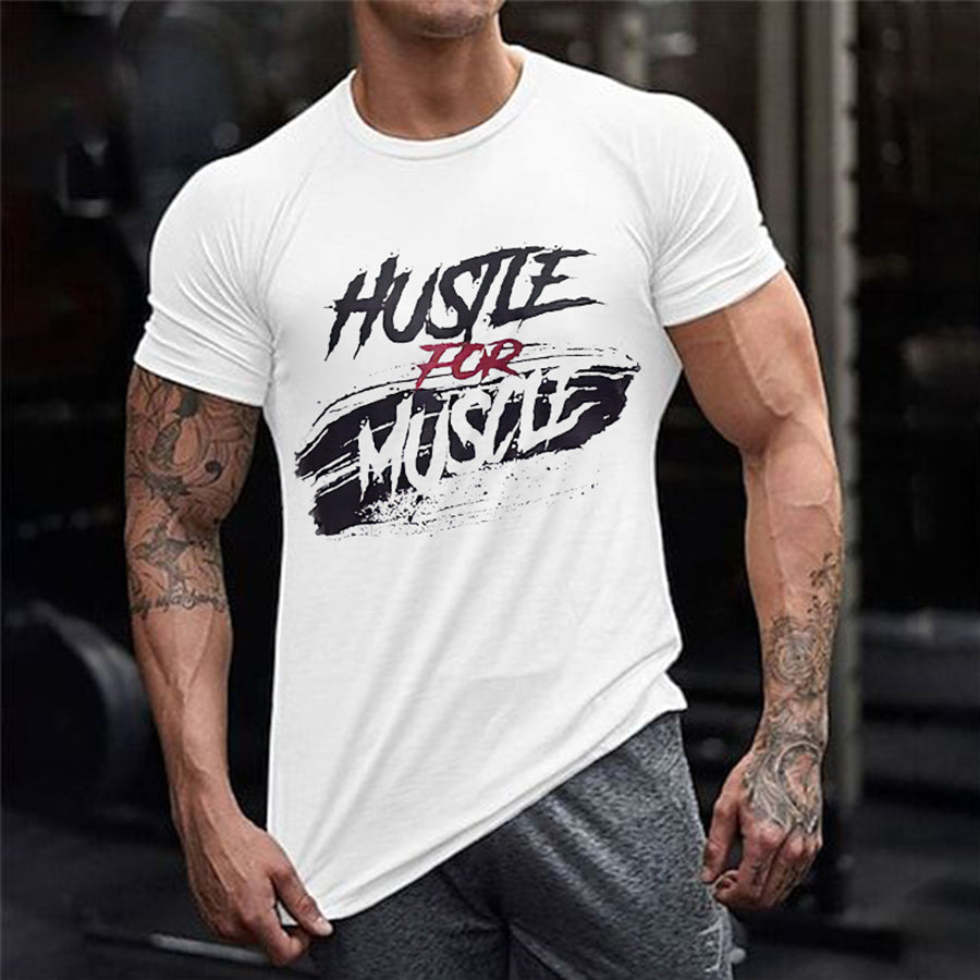 Hustle For Muscle Print T-shirt